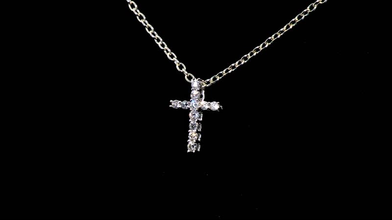 Luxuriant Lab Grown Diamond F-G VS Cross Pendant without Chain in Platinum Over Sterling Silver 0.25 ctw