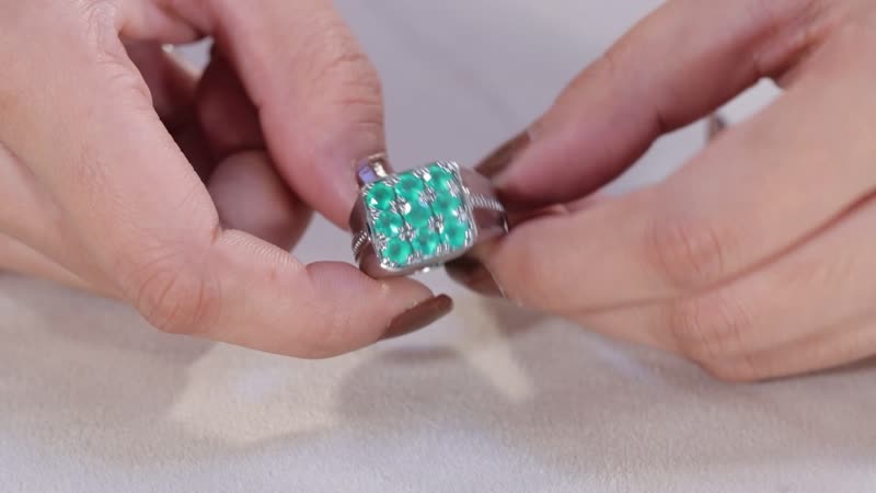 Green Onyx 2.25 ctw Men's Ring in Stainless Steel