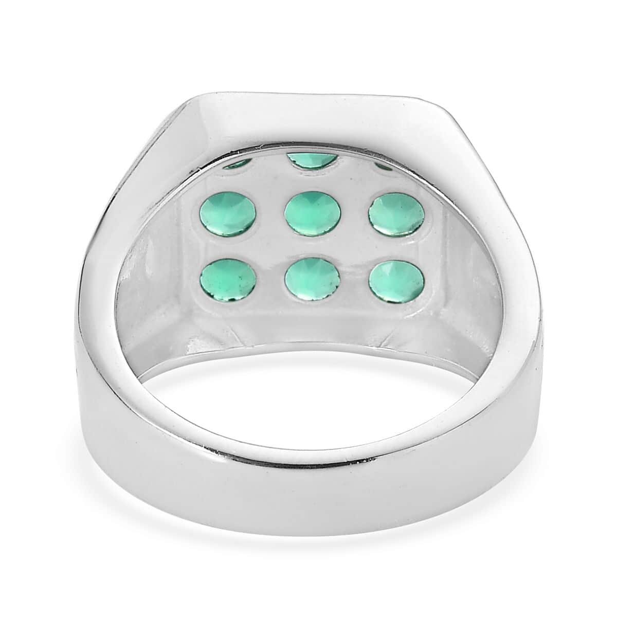 Green Onyx 2.25 ctw Men's Ring in Stainless Steel image number 4