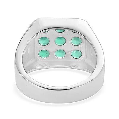 Green Onyx 2.65 ctw Men's Ring in Stainless Steel (Size 10.0)