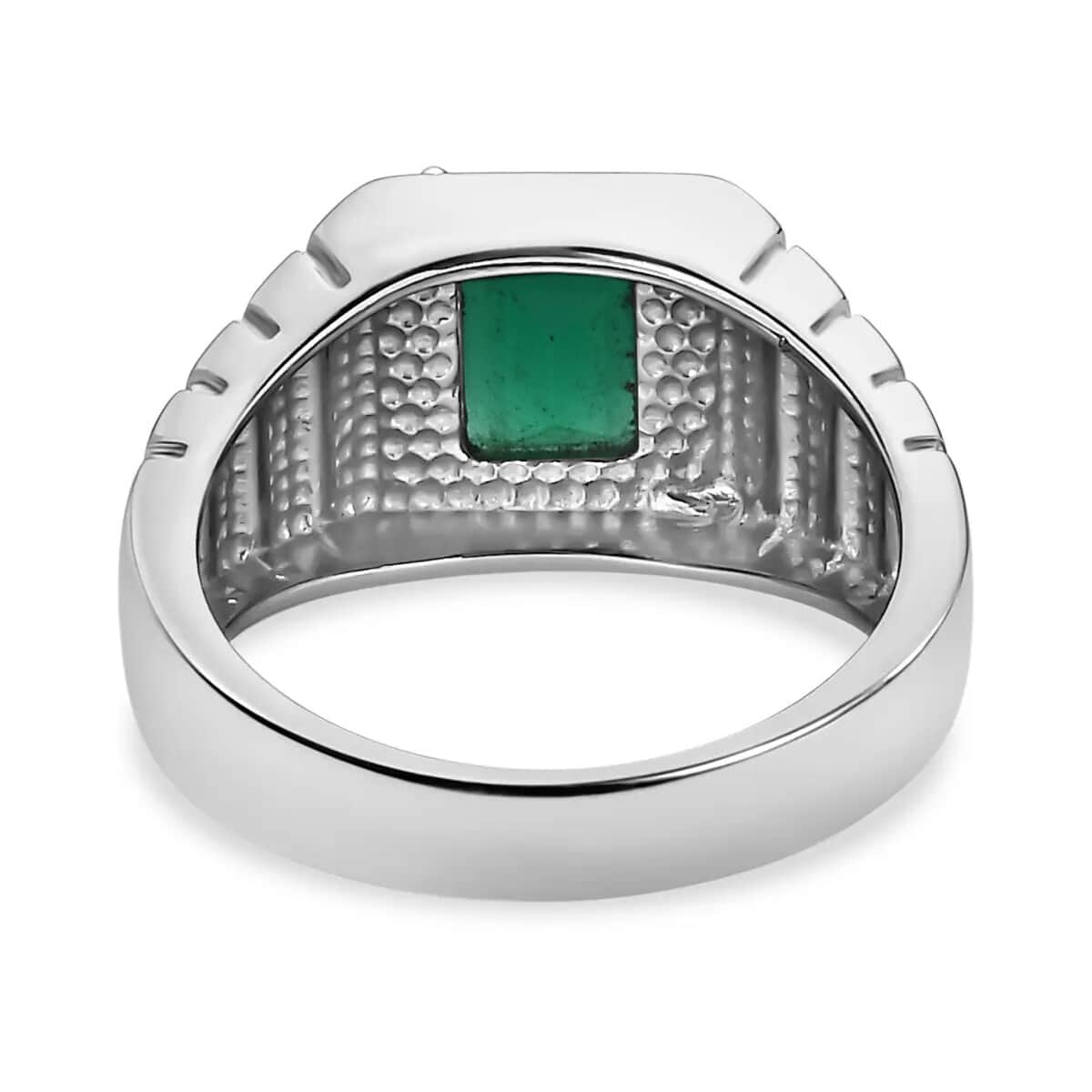 Green Onyx Men's Ring in Stainless Steel (Size 12.0) 2.10 ctw image number 4