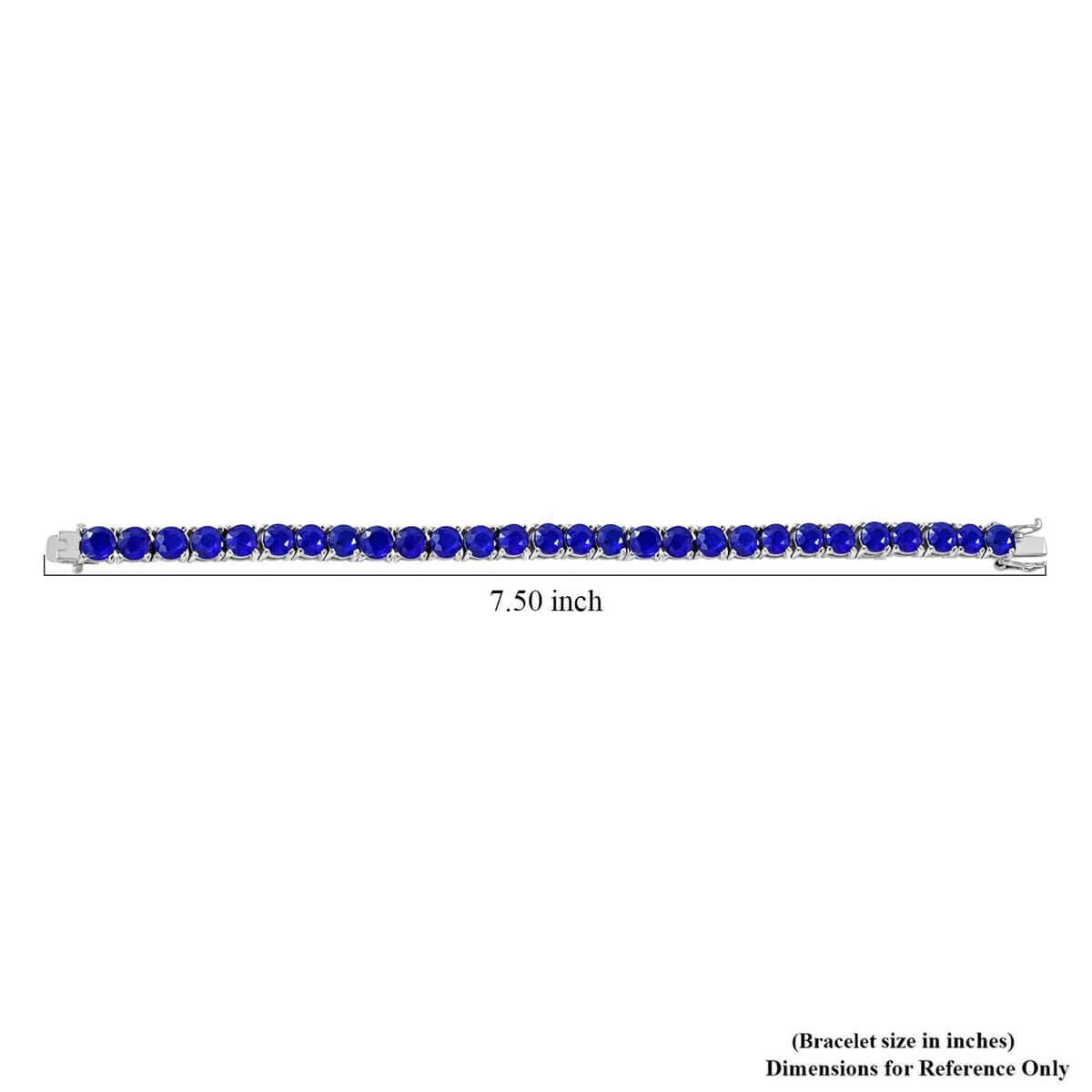 Tanzanian Blue Spinel (DF) Tennis Bracelet in Platinum Over Sterling Silver (8.00 In) 39.00 ctw image number 4