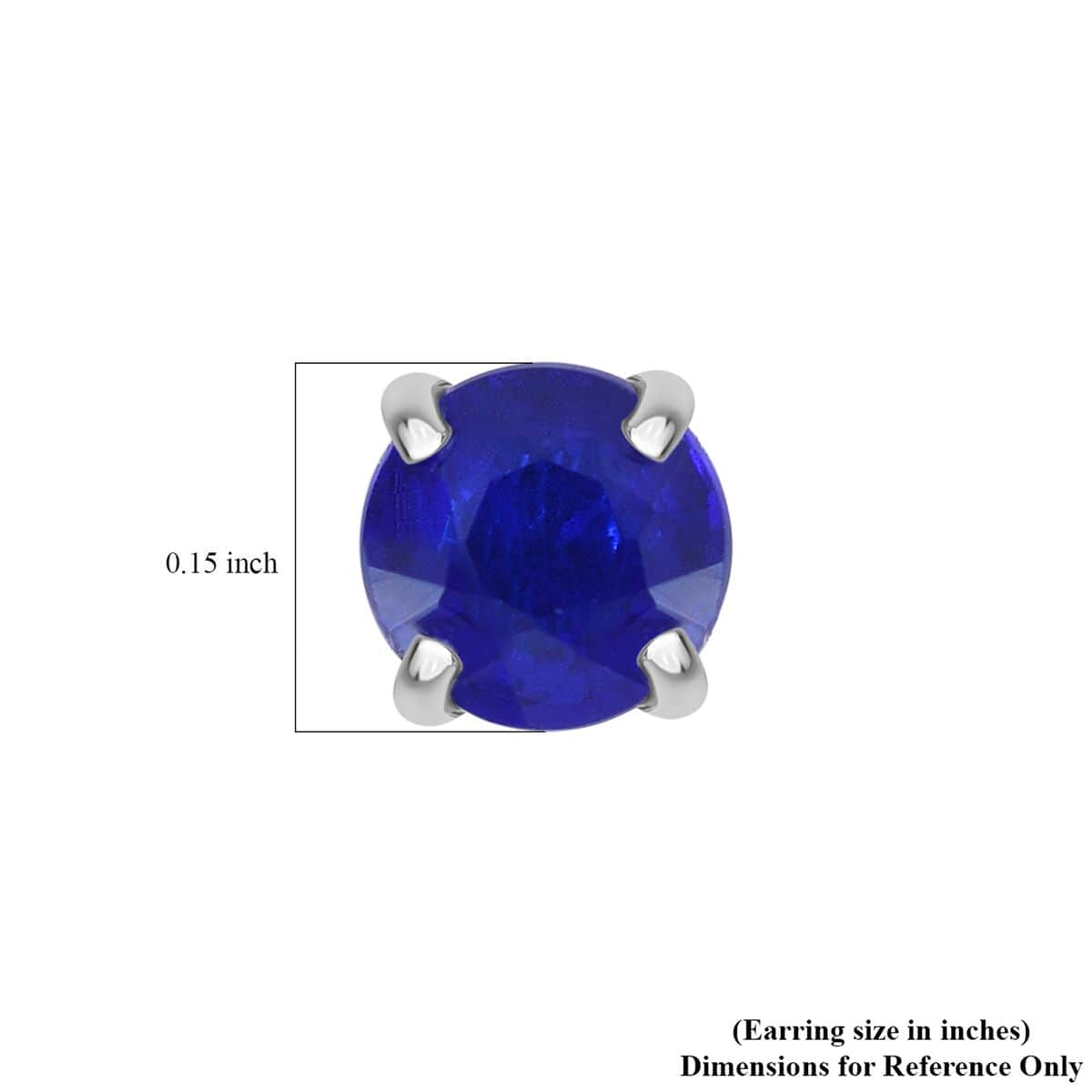 Tanzanian Blue Spinel (DF) Solitaire Stud Earring in Platinum Over Sterling Silver 1.00 ctw image number 3