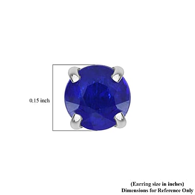 Vietnamese Cobalt Blue Spinel (DF) Solitaire Stud Earring in Platinum Over Sterling Silver 1.00 ctw