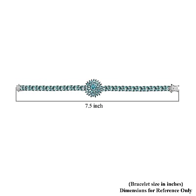 Betroka Blue Apatite 19.20 ctw Bracelet in Platinum Over Sterling Silver (7.25 In)