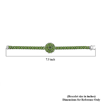 Chrome Diopside 19.85 ctw Bracelet in Platinum Over Sterling Silver (7.25 In)