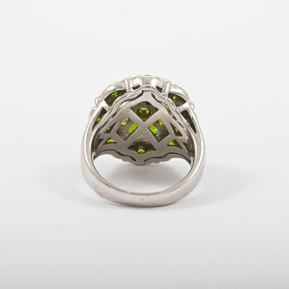 Chrome Diopside 2.15 ctw Ring in Platinum Over Sterling Silver (Size 10.0)  image number 6