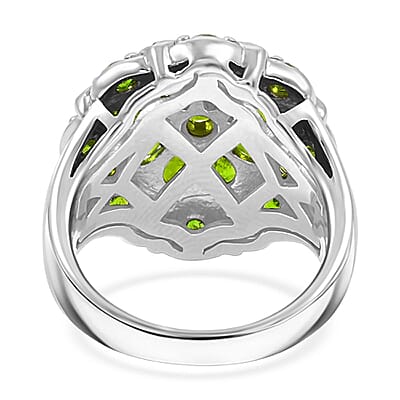 Chrome Diopside 2.15 ctw Ring in Platinum Over Sterling Silver (Size 9.0)