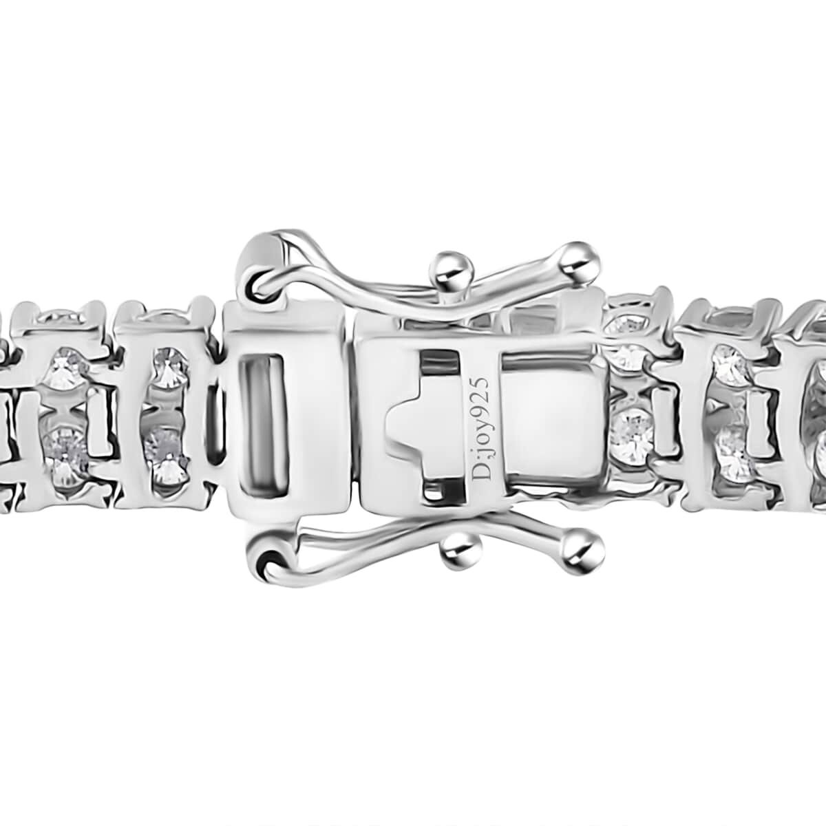 Moissanite 2 Row Tennis Bracelet in Platinum Over Sterling Silver (8.00 In) 10.65 ctw image number 3