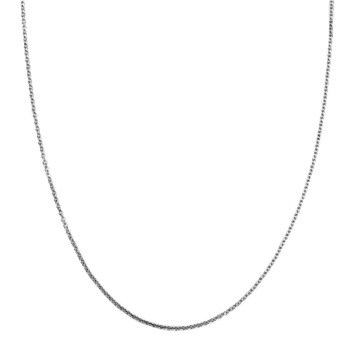 Rhodium Over Sterling Silver Oval Link Chain Necklace 20 Inches 2.55 Grams image number 0