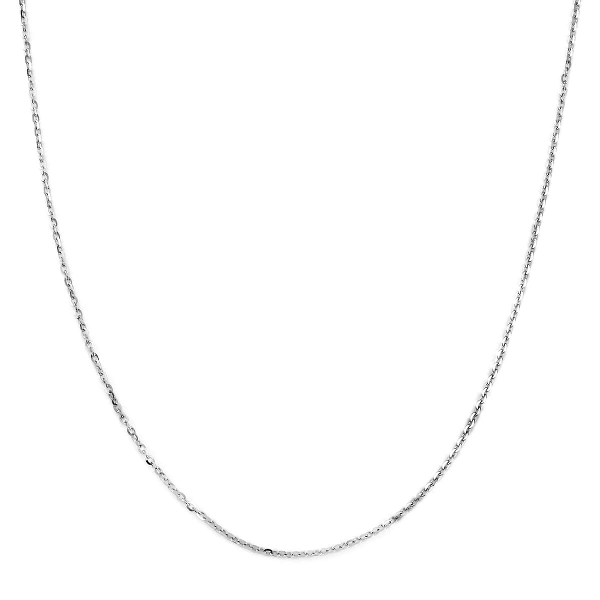 Rhodium Over Sterling Silver Link Chain Necklace 20 Inches 2.10 Grams image number 0