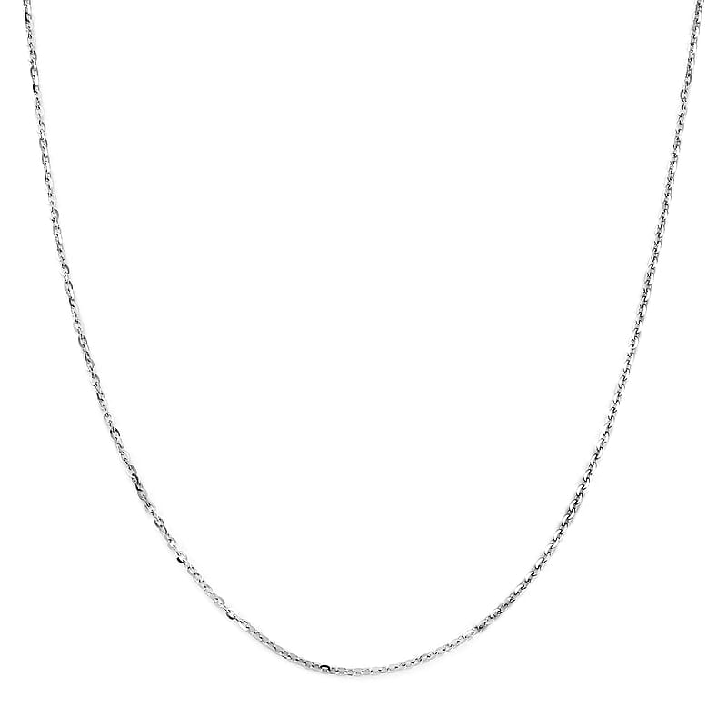 Rhodium Over Sterling Silver Link Chain Necklace 20 Inches 2.10 Grams