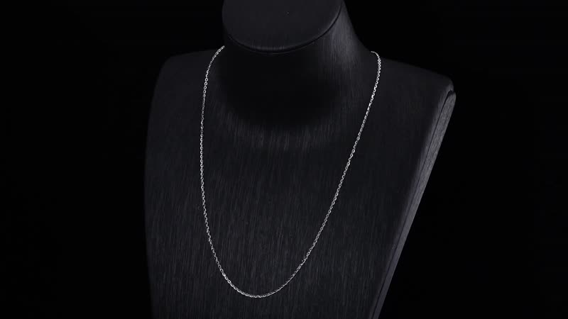 Rhodium Over Sterling Silver Link Chain Necklace 20 Inches 2.10 Grams