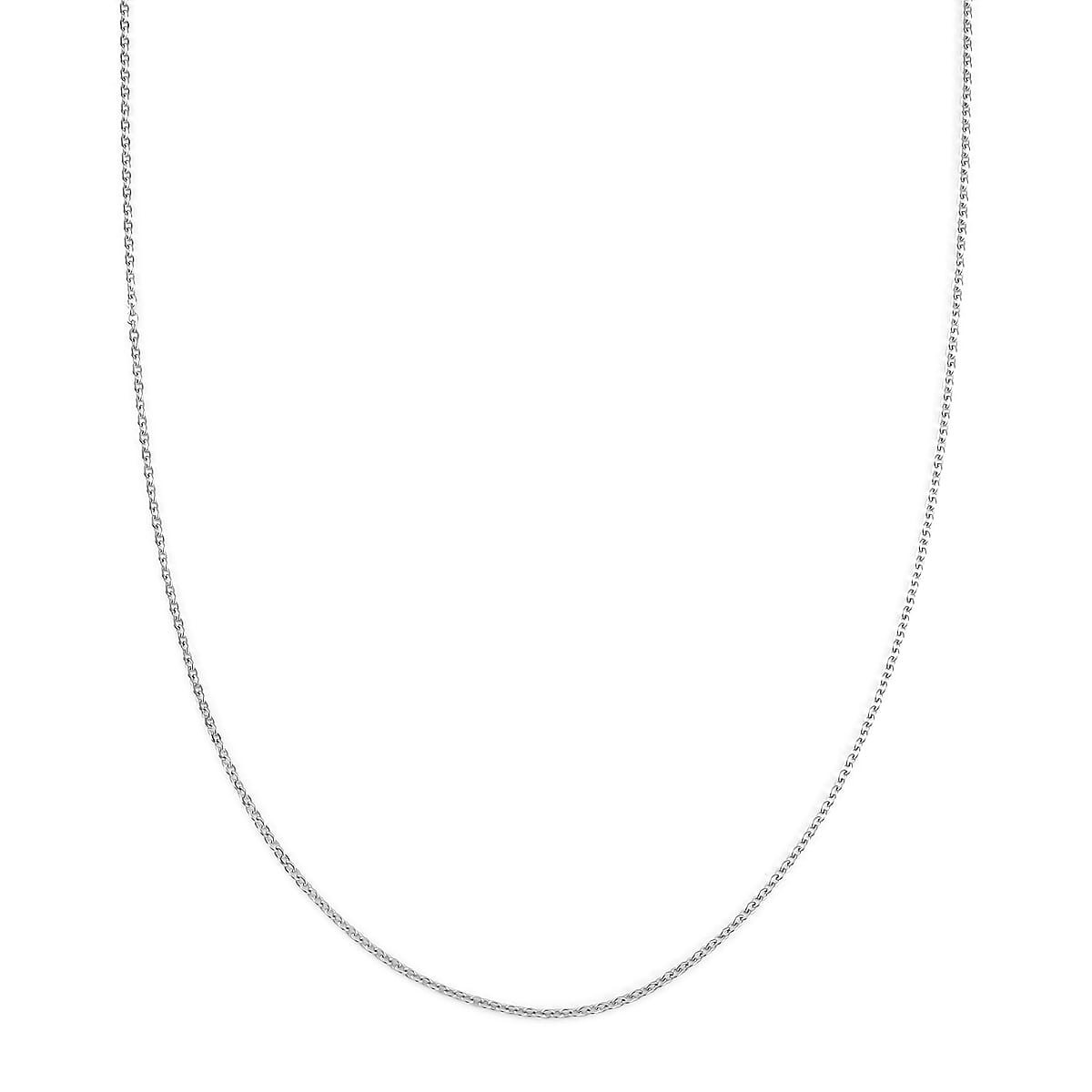 Rhodium Over Sterling Silver Cable Chain Necklace 20 Inches 2.55 Grams image number 0