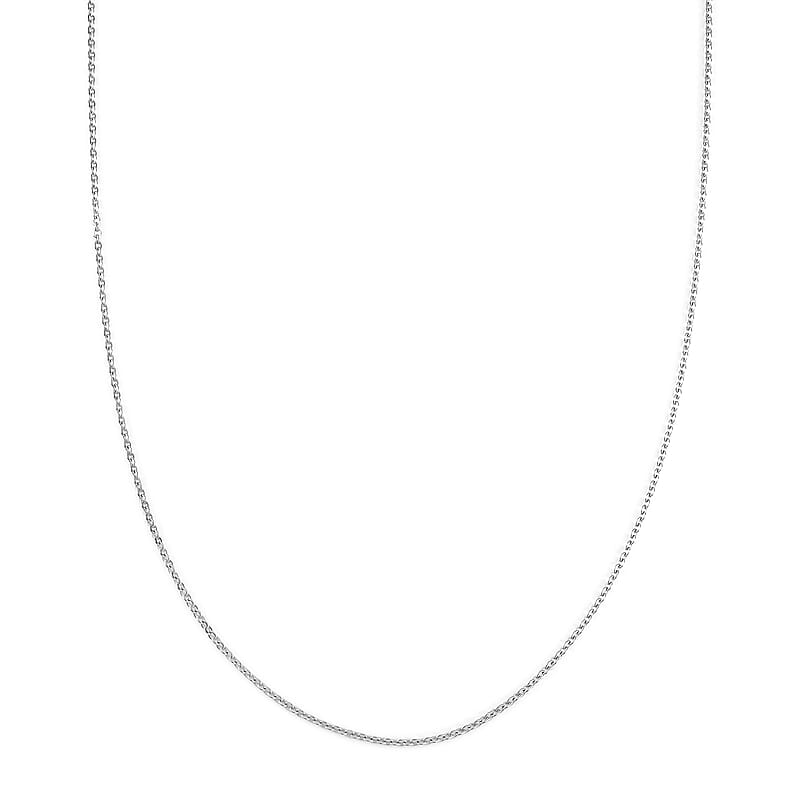 Rhodium Over Sterling Silver Cable Chain Necklace 20 Inches 2.55 Grams