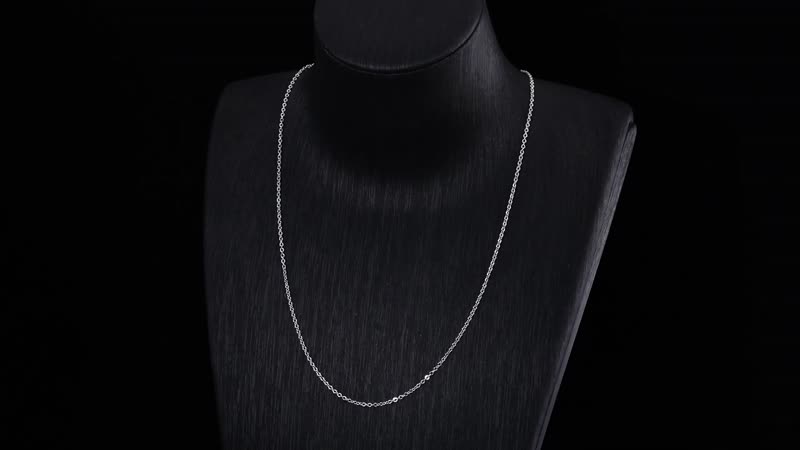 Rhodium Over Sterling Silver Cable Chain Necklace 20 Inches 2.55 Grams