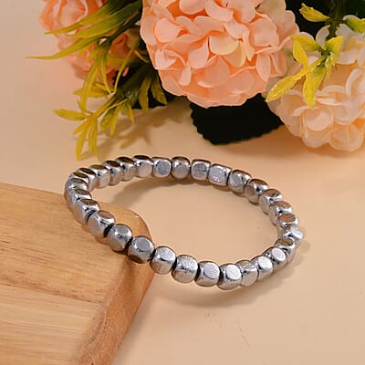 Marvelous Meteorite Beaded Men's Stretch Bracelet