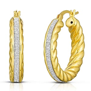 Hoop Earrings in 14K YG Over Sterling Silver 5.2 Grams