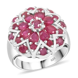 Niassa Ruby (FF) 2.15 ctw Ring in Platinum Over Sterling Silver (Size 10.0) 