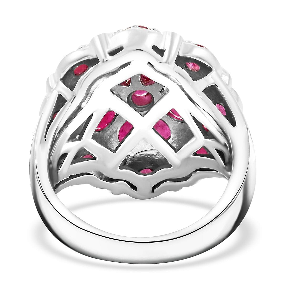 Niassa Ruby (FF) 2.15 ctw Ring in Platinum Over Sterling Silver (Size 10.0)
