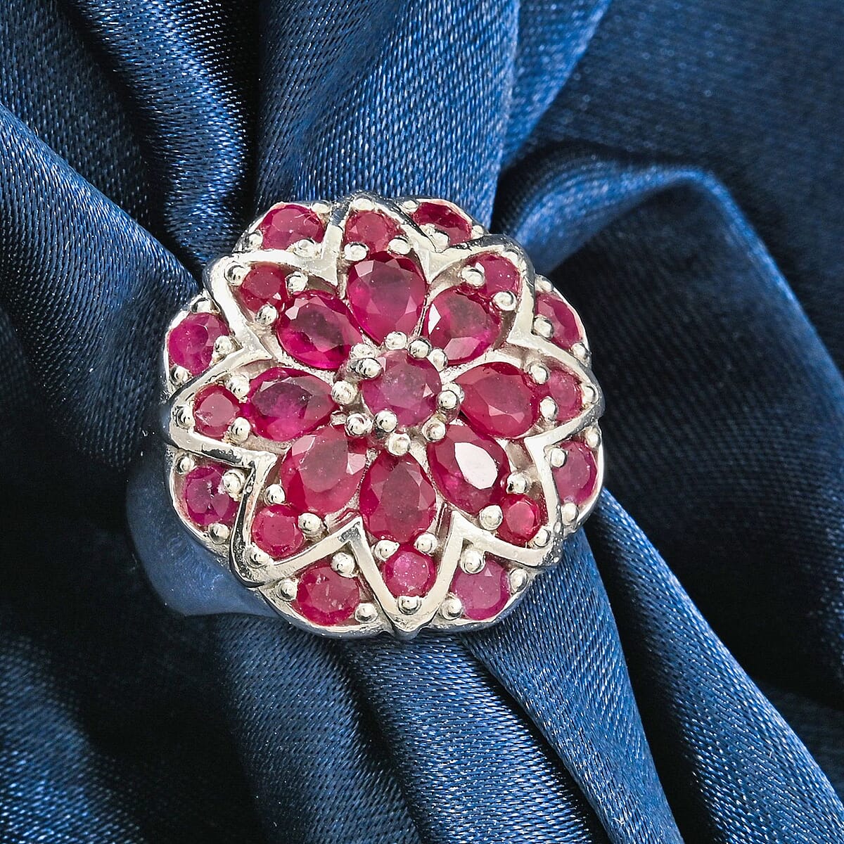 Niassa Ruby (FF) 2.15 ctw Ring in Platinum Over Sterling Silver (Size 7.0)  image number 1