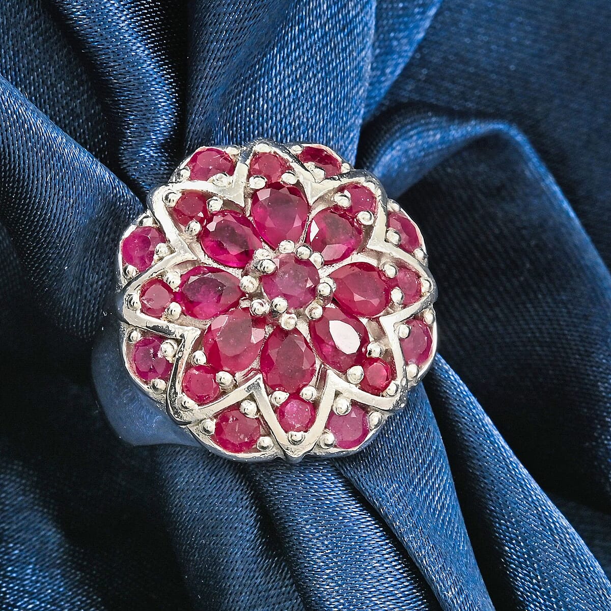 Niassa Ruby (FF) 2.15 ctw Ring in Platinum Over Sterling Silver (Size 8.0)  image number 1