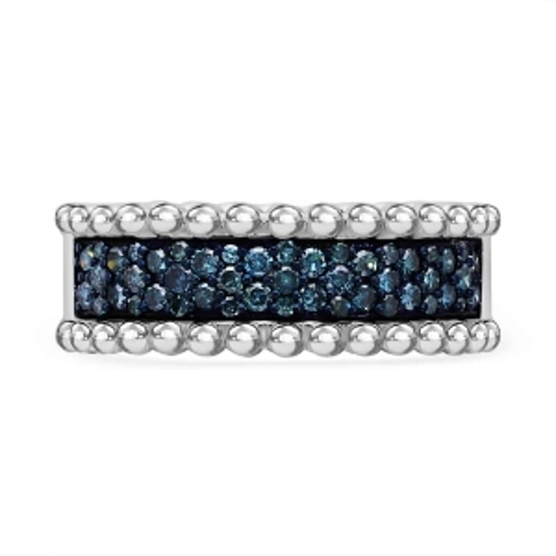 Blue Diamond 0.50 ctw Ring in Platinum Over Sterling Silver (Size 6.5)