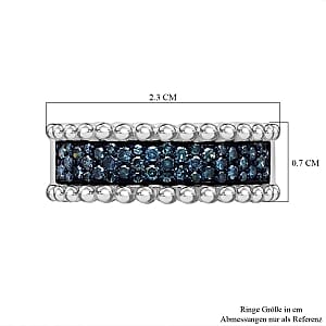 Blue Diamond 0.50 ctw Ring in Platinum Over Sterling Silver (Size 6.5)
