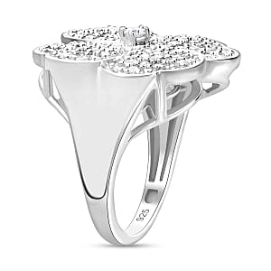 White Diamond 1.01 ctw Ring in Platinum Over Sterling Silver (Size 6.5) (6.55 g)