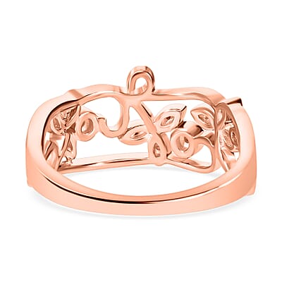 Uncut Natural Pink Diamond Ring in Vermeil Rose Gold Over Sterling Silver (Size 10.0) 0.05 ctw