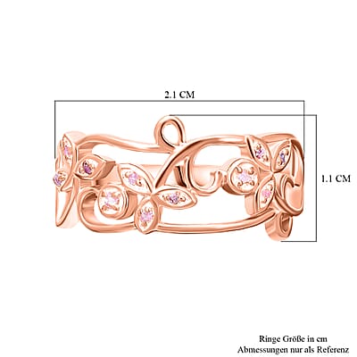 Uncut Natural Pink Diamond Ring in Vermeil Rose Gold Over Sterling Silver (Size 10.0) 0.05 ctw