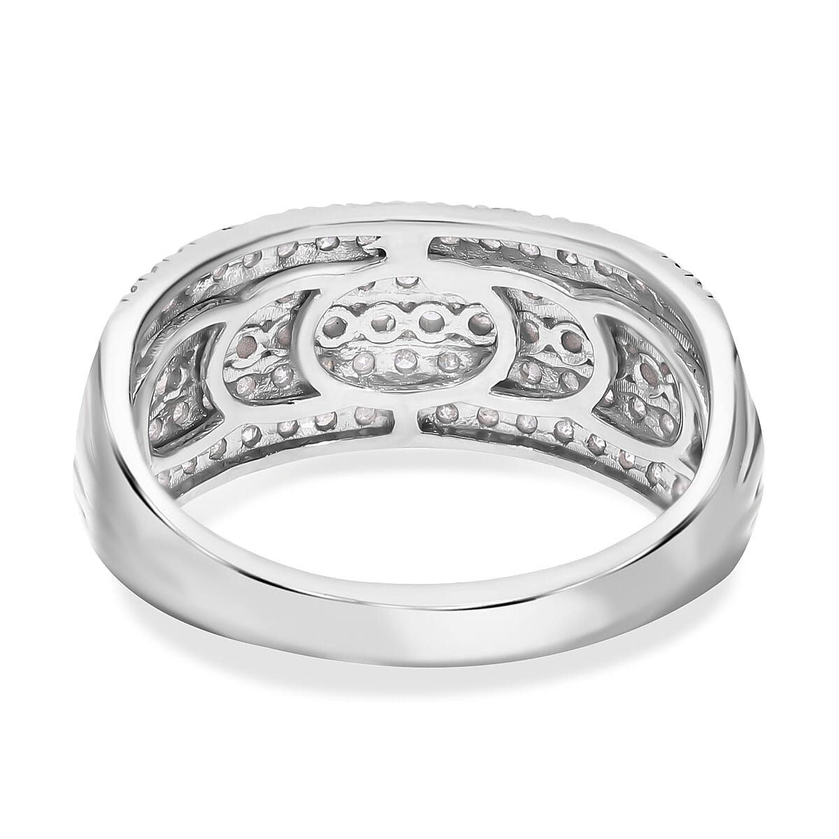 White Diamond 1.00 ctw Ring in Platinum Over Sterling Silver (Size 8.0)