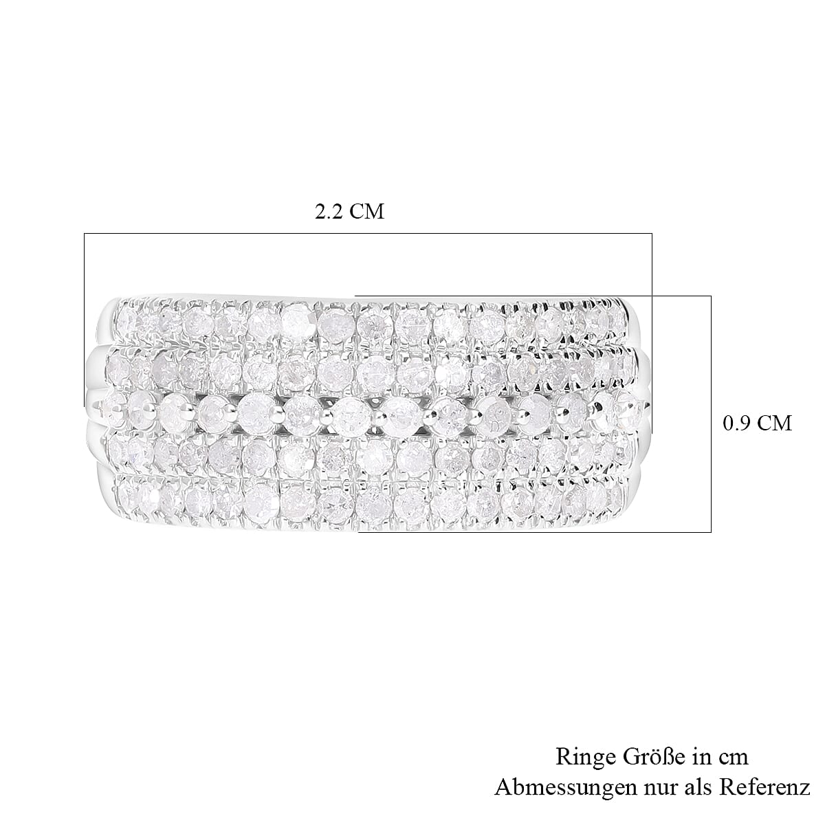 White Diamond 1.00 ctw Ring in Platinum Over Sterling Silver (Size 8.0)