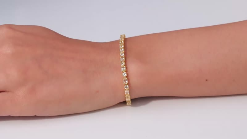 AAA Golden Imperial Topaz Tennis Bracelet in Vermeil Yellow Gold Over Sterling Silver (6.50 In) 8.85 ctw