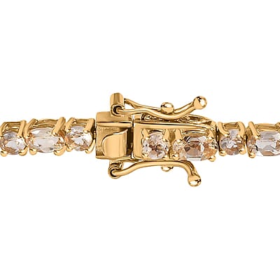 AAA Golden Imperial Topaz Tennis Bracelet in Vermeil Yellow Gold Over Sterling Silver (6.50 In) 8.85 ctw