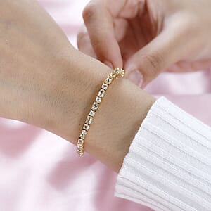 AAA Golden Imperial Topaz Tennis Bracelet in Vermeil Yellow Gold Over Sterling Silver (7.25 In) 9.60 ctw