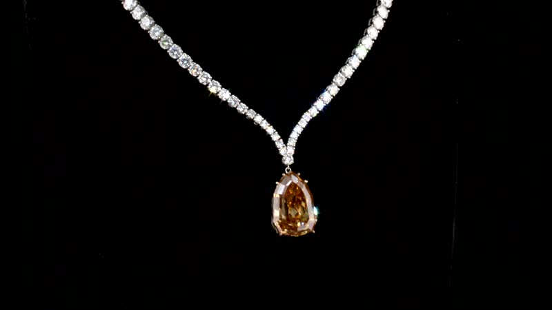 Moissanite (Fancy 30x20mm) Drop Necklace (18 Inches) in Rhodium Over Sterling Silver 100.40 ctw