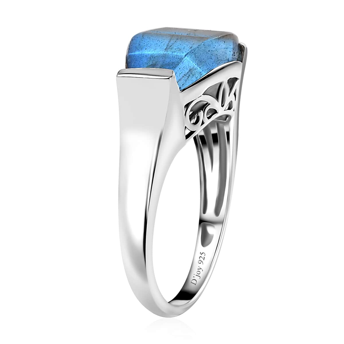 Malagasy Labradorite Solitaire Ring in Platinum Over Sterling Silver (Size 5.0) 5.90 ctw image number 4