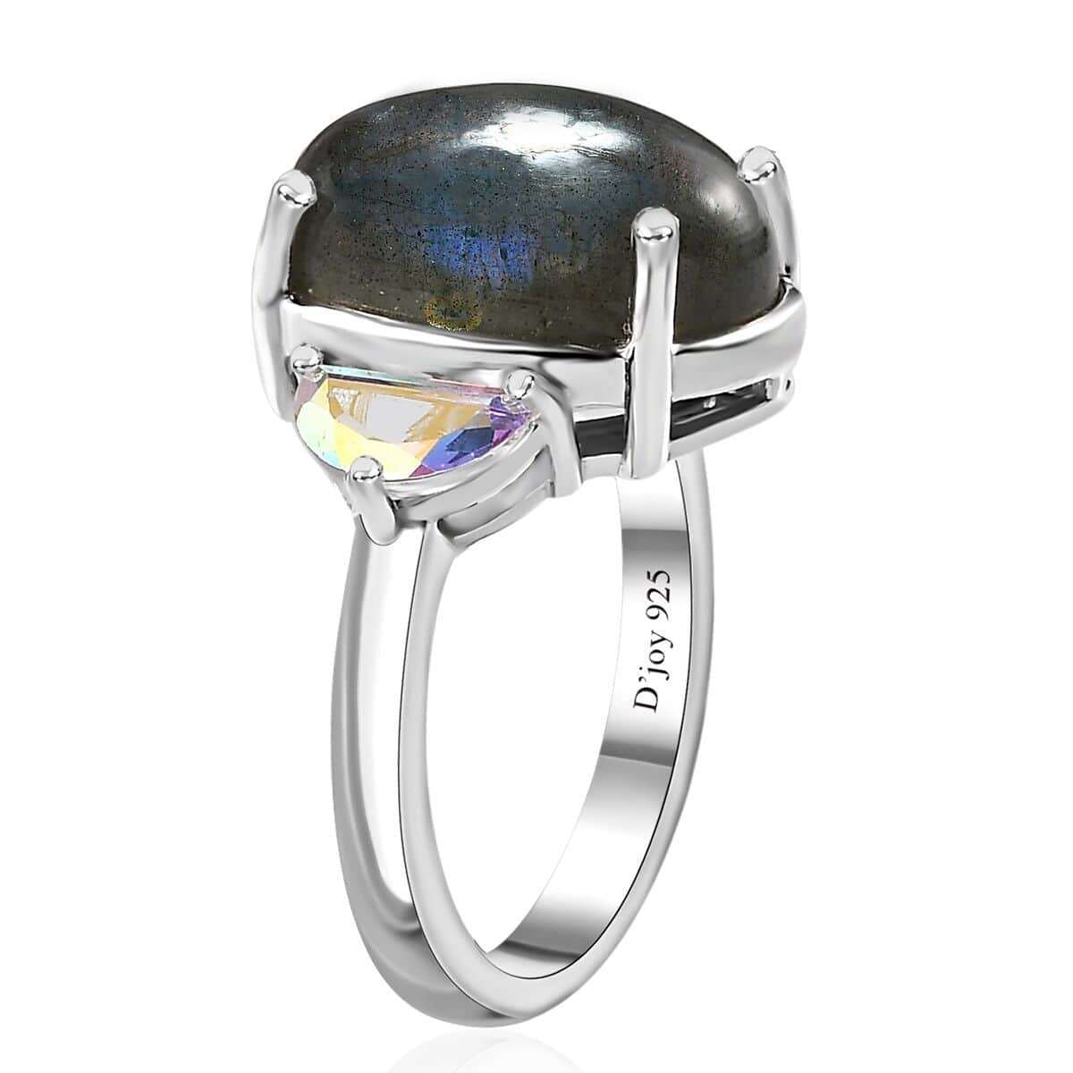 Malagasy Labradorite and Mercury Mystic Topaz Ring in Platinum Over Sterling Silver (Size 10.0) 7.50 ctw image number 4