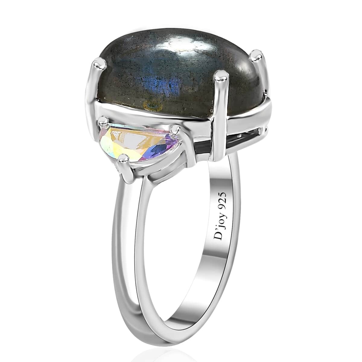 Malagasy Labradorite and Mercury Mystic Topaz Ring in Platinum Over Sterling Silver (Size 8.0) 7.50 ctw image number 4