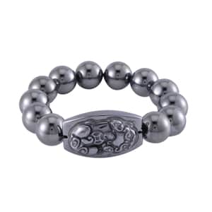 Terahertz Pixiu Carved and Beaded Stretch Bracelet 175.00 ctw