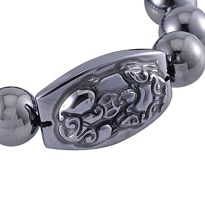 Terahertz Pixiu Carved and Beaded Stretch Bracelet 175.00 ctw