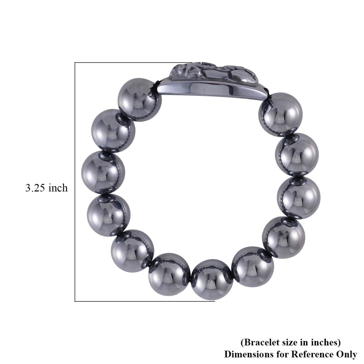 Terahertz Pixiu Carved and Beaded Stretch Bracelet 175.00 ctw image number 5