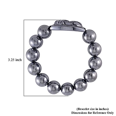 Terahertz Pixiu Carved and Beaded Stretch Bracelet 175.00 ctw