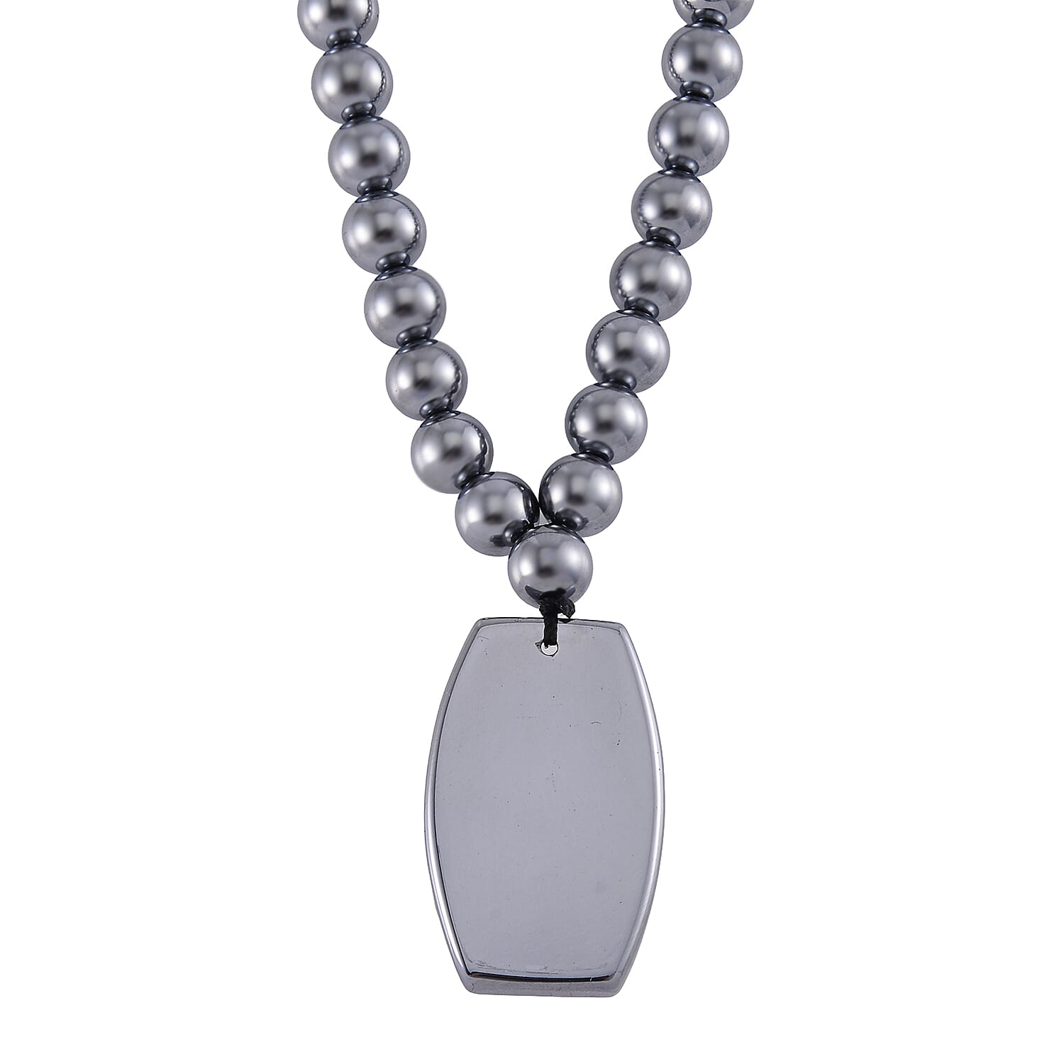 Terahertz Pi-Xiu Carved Men's Pendant with Beaded Necklace 24 Inches in Rhodium Over Sterling Silver 205.00 ctw
