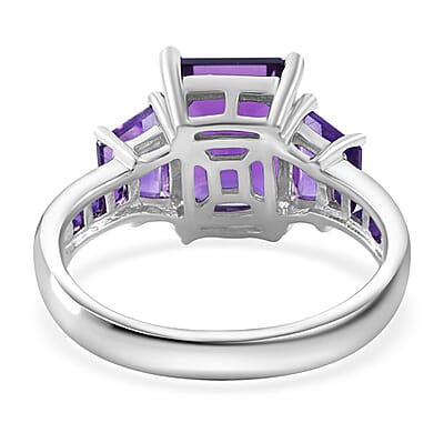 Premium African Amethyst Ring in Platinum Over Sterling Silver (Size 10.0) 4.60 ctw