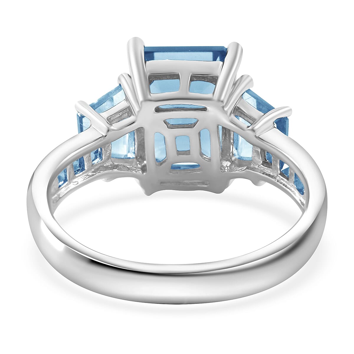 Premium Sky Blue Topaz Ring in Platinum Over Sterling Silver (Size 7.0) 5.55 ctw image number 4