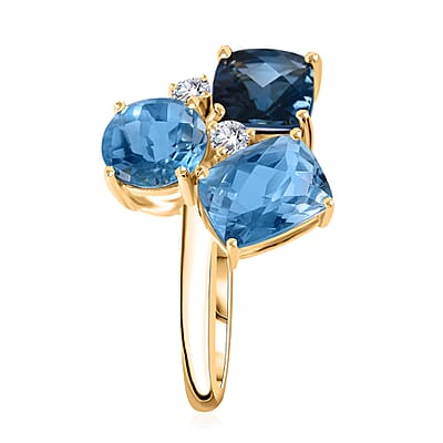 Multi Gemstone Ring in Vermeil Yellow Gold Over Sterling Silver (Size 10.0) 5.20 ctw