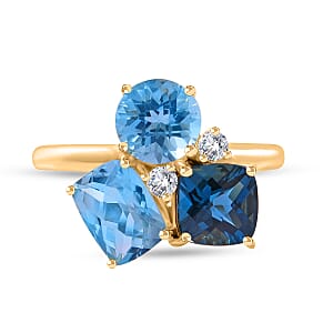 Multi Gemstone Ring in Vermeil Yellow Gold Over Sterling Silver (Size 9.0) 5.20 ctw