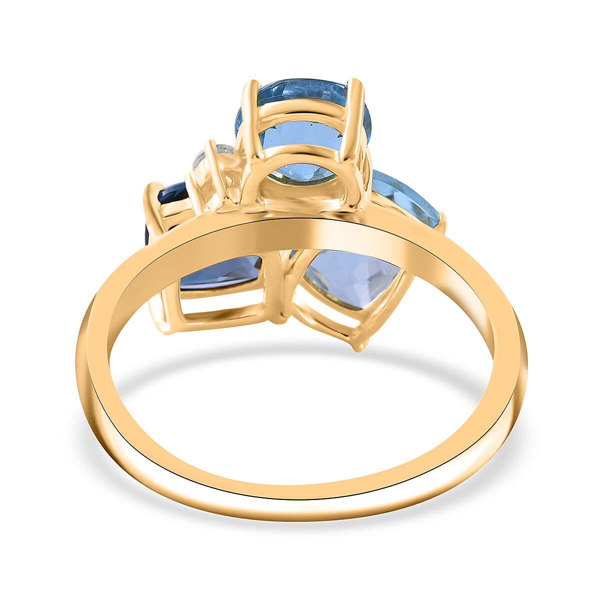 Multi Gemstone Ring in Vermeil Yellow Gold Over Sterling Silver (Size 9.0) 5.20 ctw image number 3